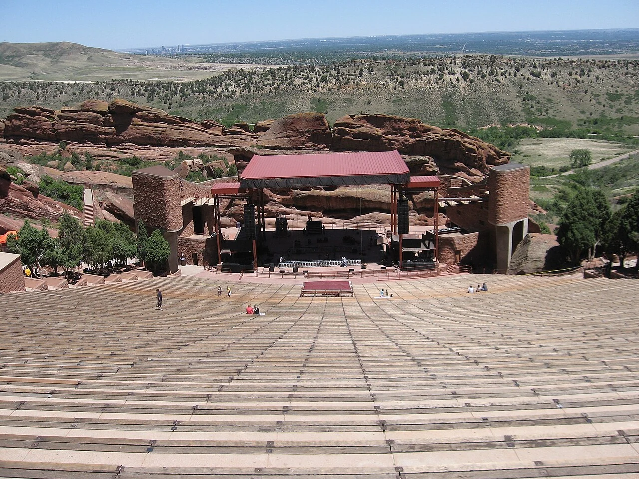 Red Rocks Amphitheatre and surrounding red sandstone formations.