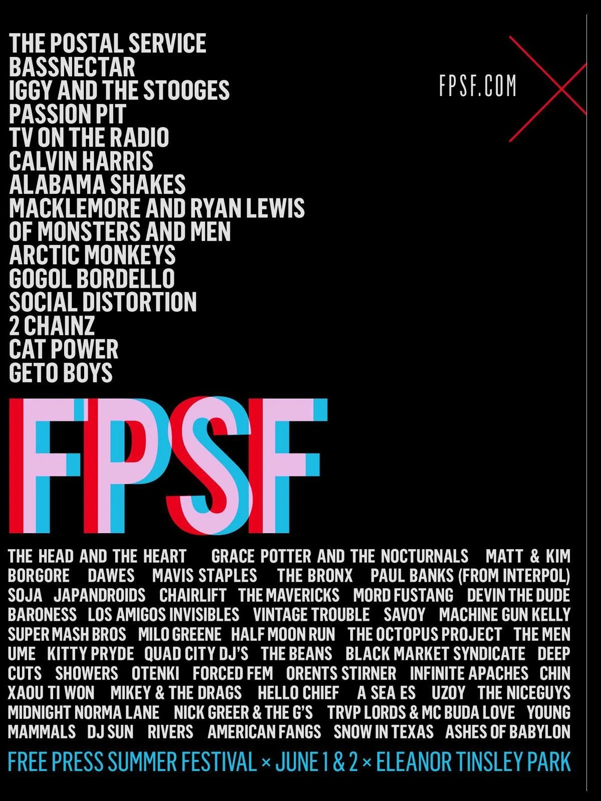 Free Press Summer Fest: the 2013 poster