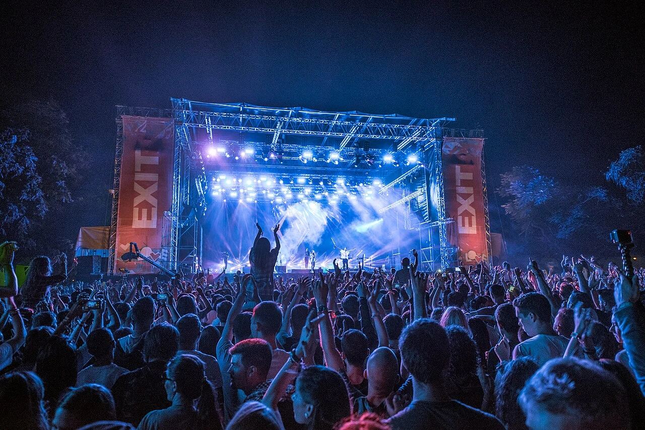 Audience and main stage at EXIT Festival in 2015; illustrative festival scene.